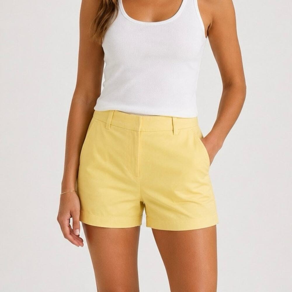 NWT J.Crew Factory 5" Classic Chino Short In Pale Banana Yellow Size 8